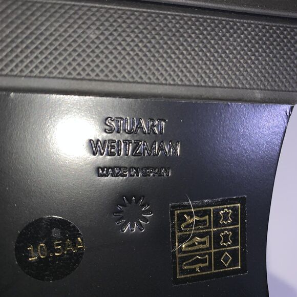 Stuart Weitzman Loafers Womens 10.5 AA Narrow Parker Lift Silver Metallic Lug - Picture 9 of 10